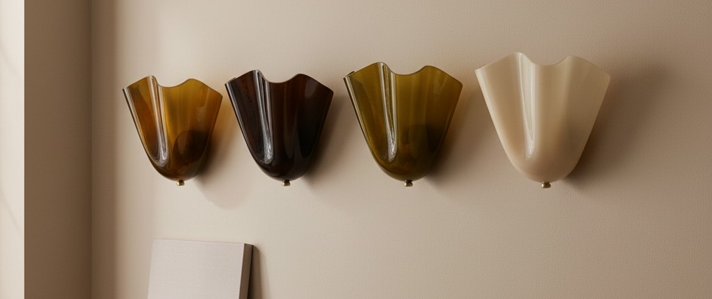 Vier kleuruitvoeringen van de Bellina wandlamp