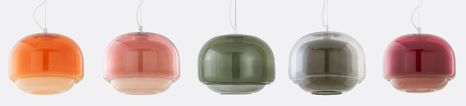Vijf beschikbare kleuren voor de Clinco hanglamp
