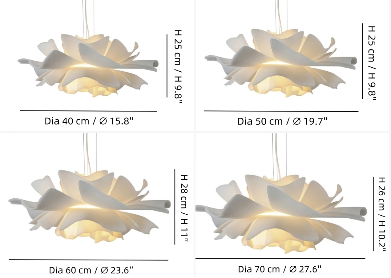 Afmetingen van de Blossenari hanglamp