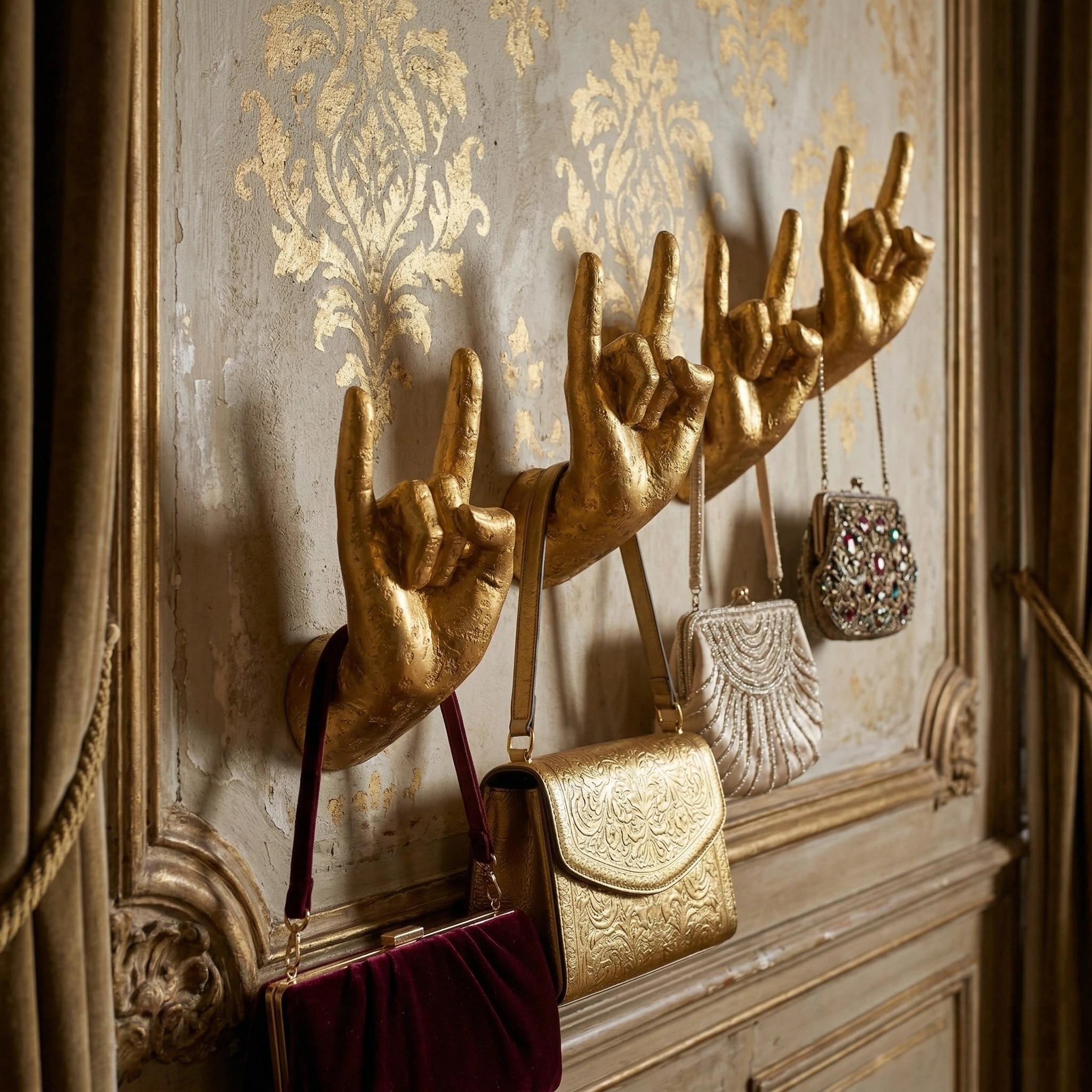 Set wandhaken met gebarenmotief