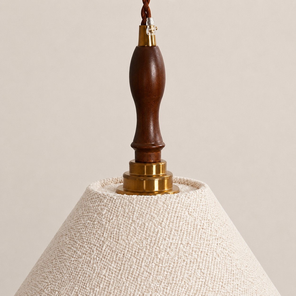 French vintage cream fabric pendant image 15