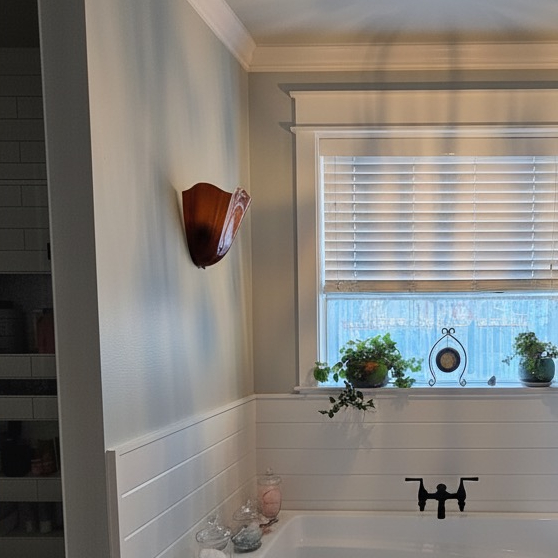 Klantfoto van een Bellina wandlamp in een badkamer
