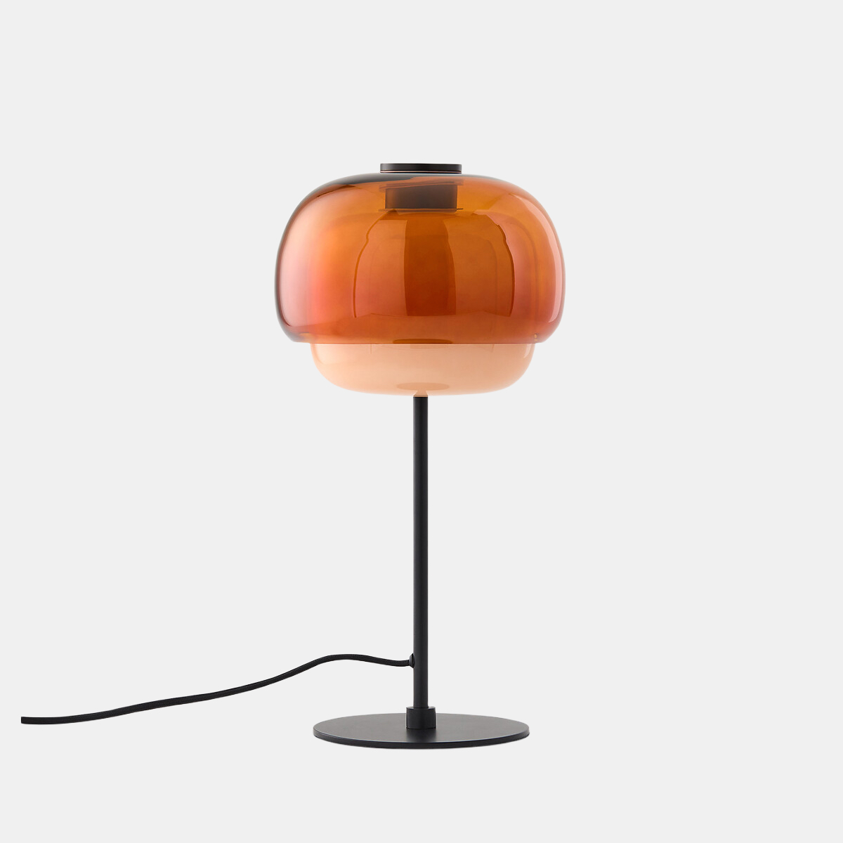 Clinco tafellamp in donkeroranje glas