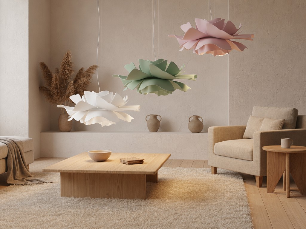 Blossenari lampen in meerdere kleuren in een woonkamer