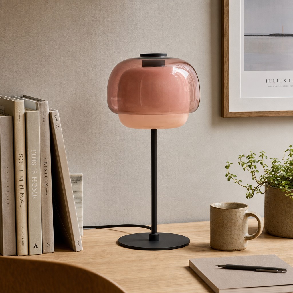 Nude Clinco tafellamp op een bureau