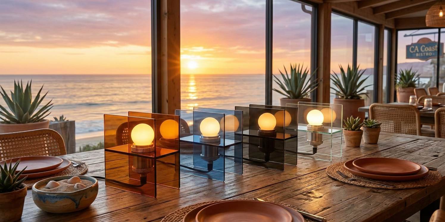 Tafellamp met warme horizon gloed