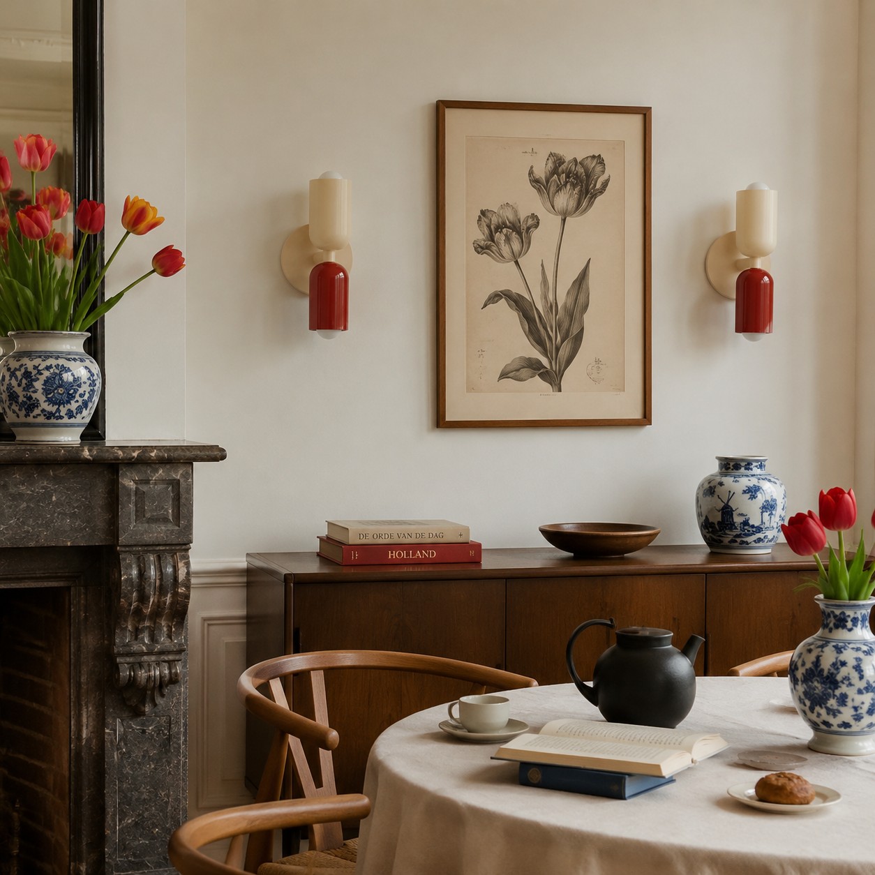 Symra wandlampen in eetkamerinterieur