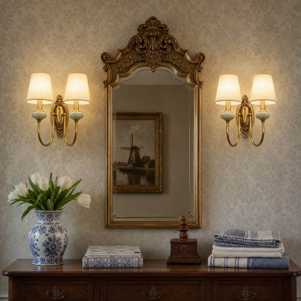 Dubbele wandlamp in slaapkamer
