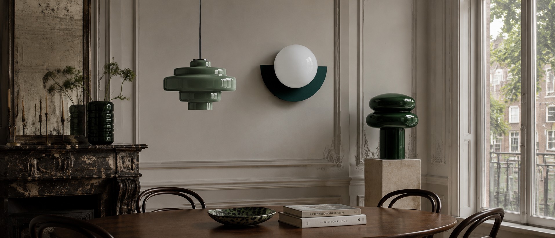 Collectie kleurrijke lampen