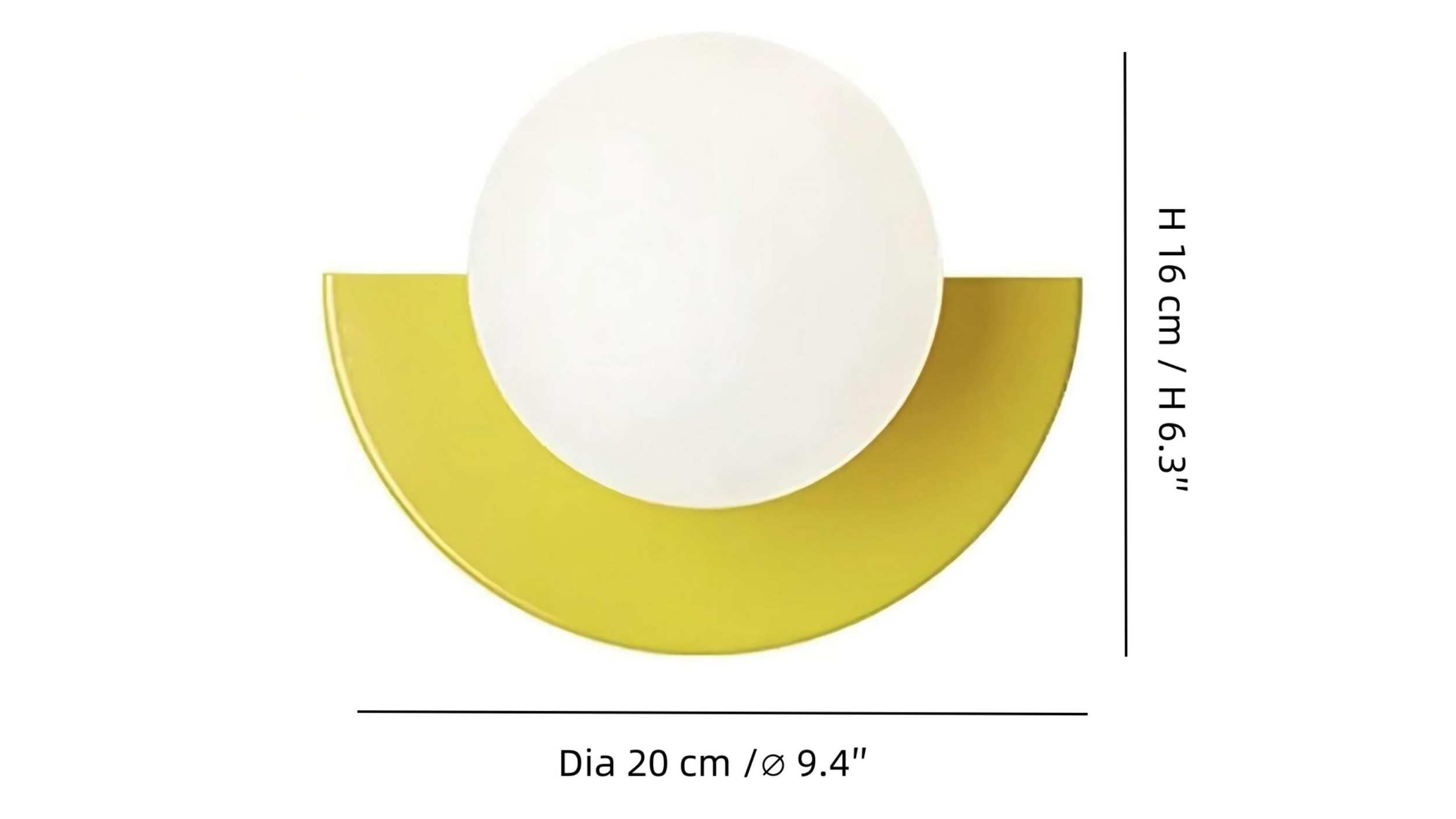 Afmetingen van de Macaron wandlamp