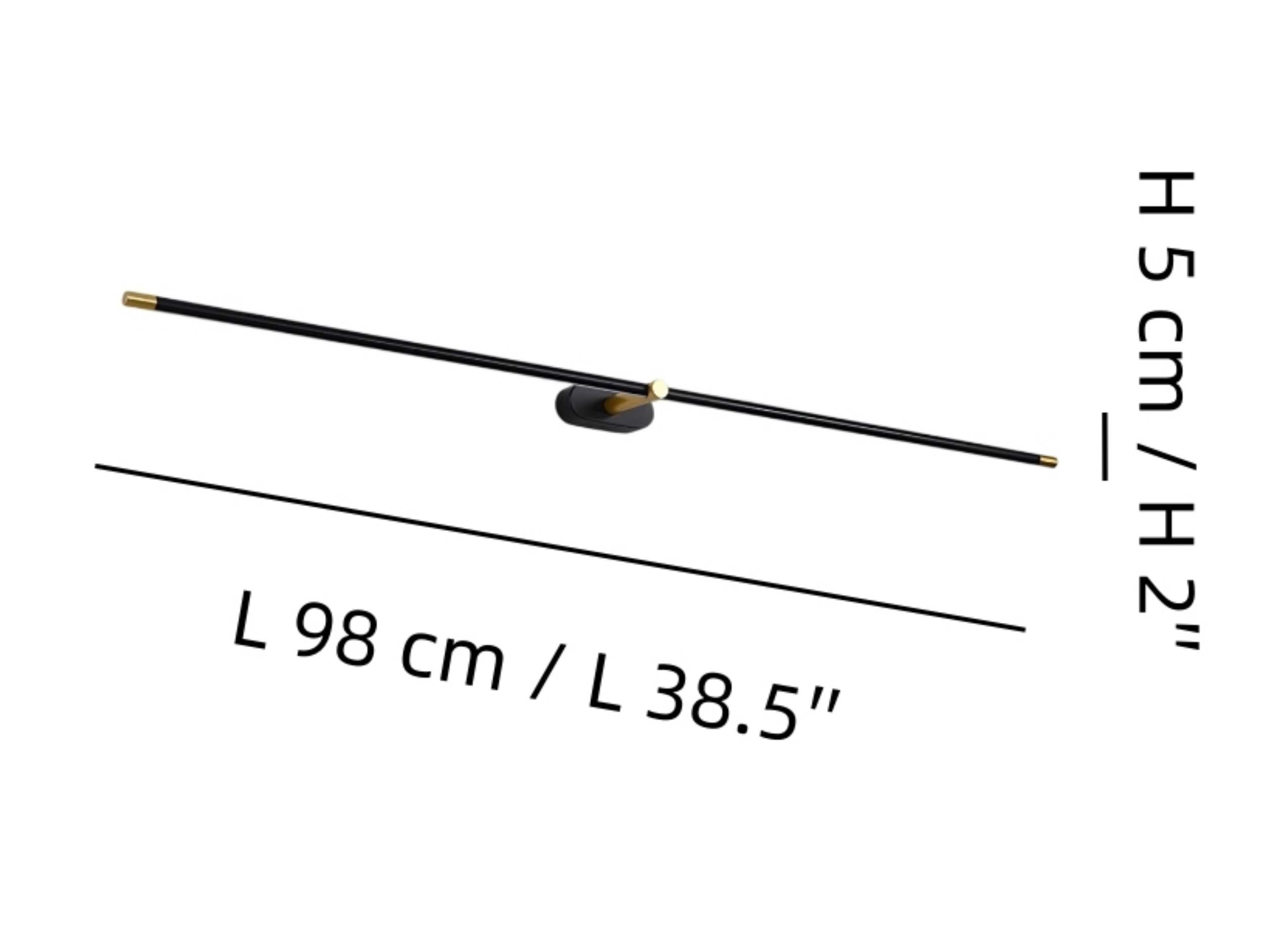 Kady wandlamp formaat L 98 cm x H 5 cm
