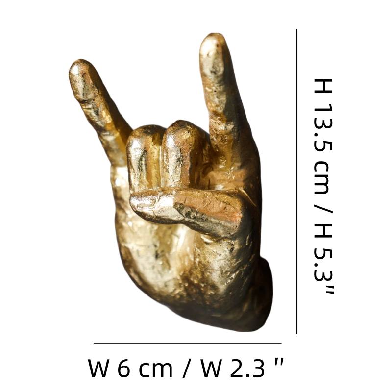 Dimension diagram showing the gold wall hand hook size