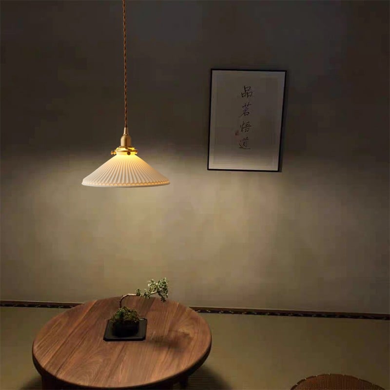 Modern Ceramics Pleated Light Collection For Dining Room