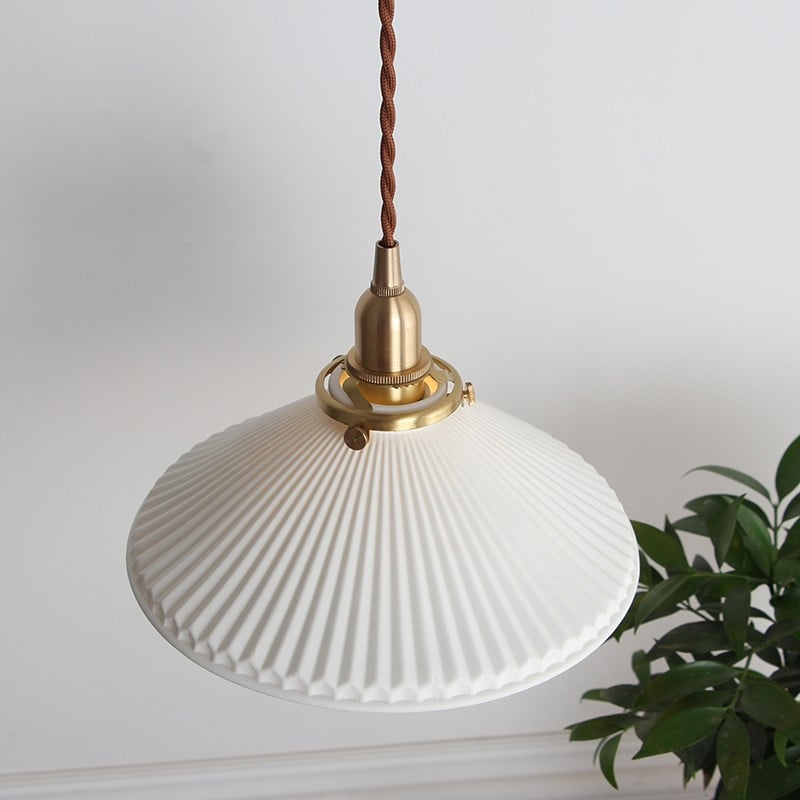 Modern Ceramics Pleated Light Collection For Dining Room