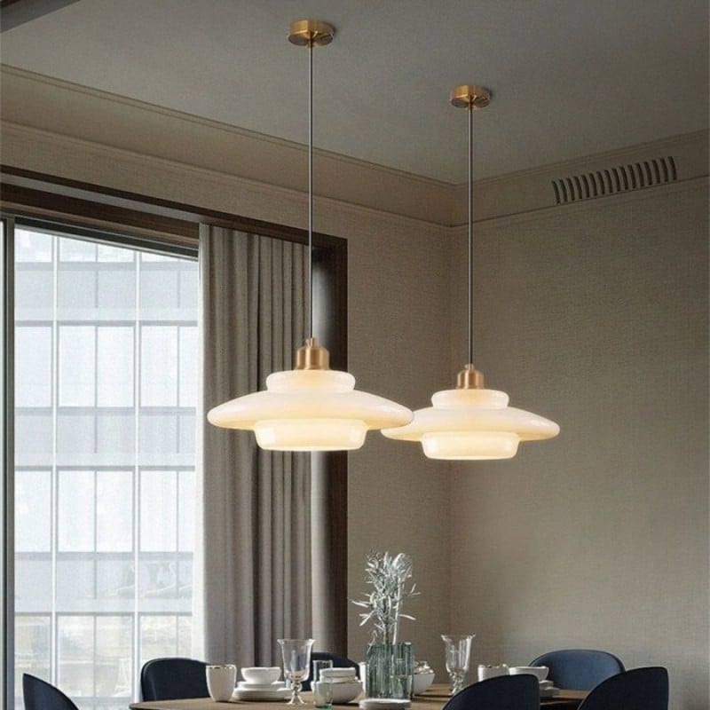 Art Deco Opal Glass Pendant Light S45