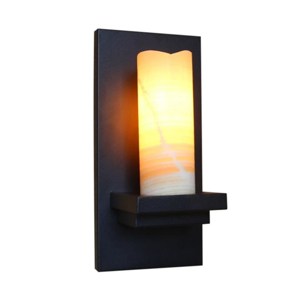 Black metal wall sconce product view