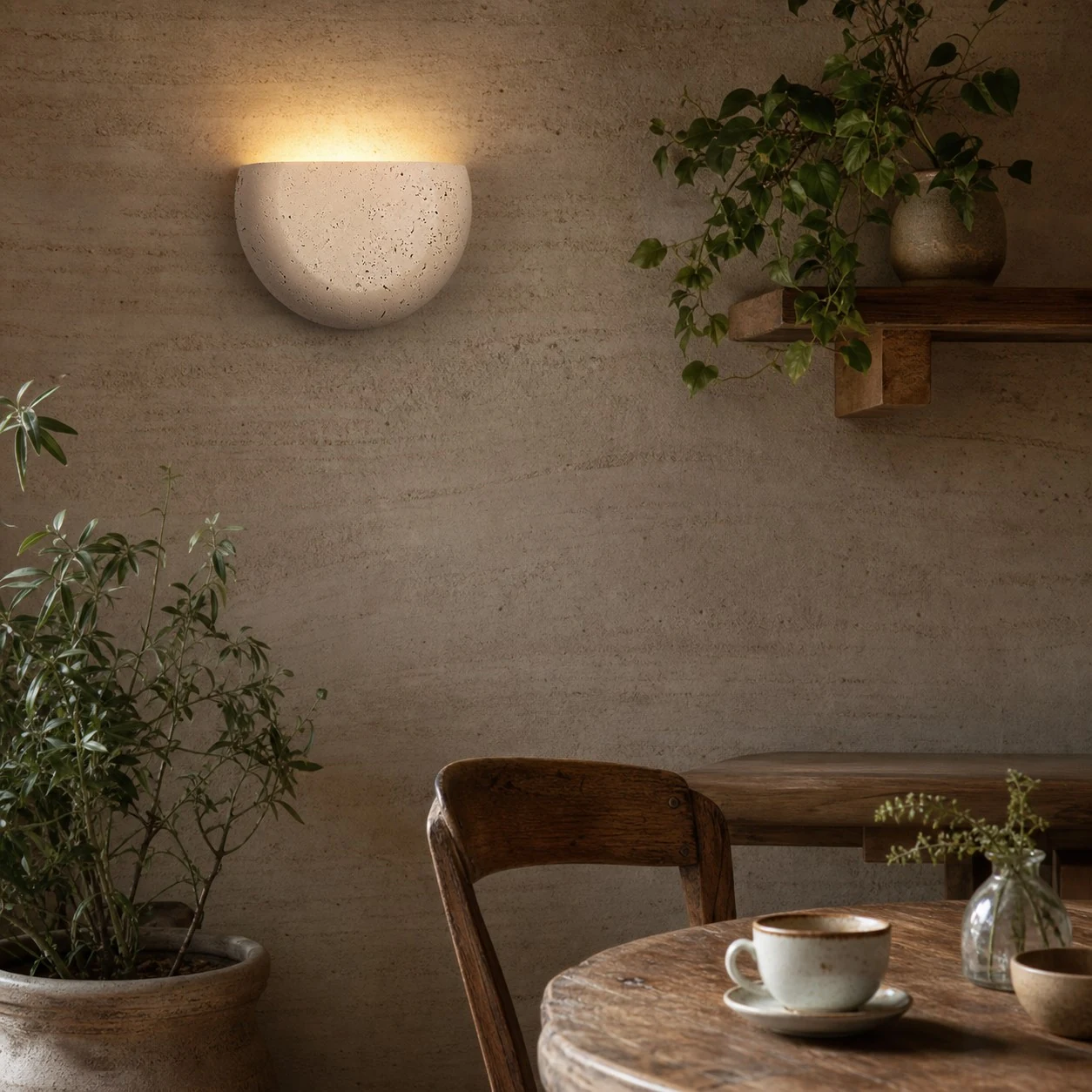 Off white wall sconce scene and detail image