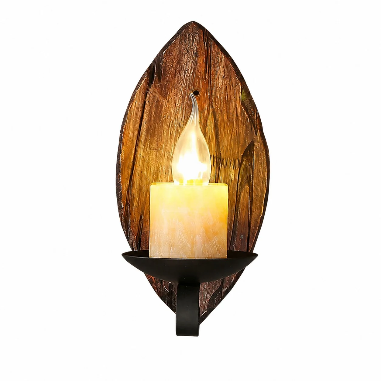 Leaf Backplate Candle Sconce