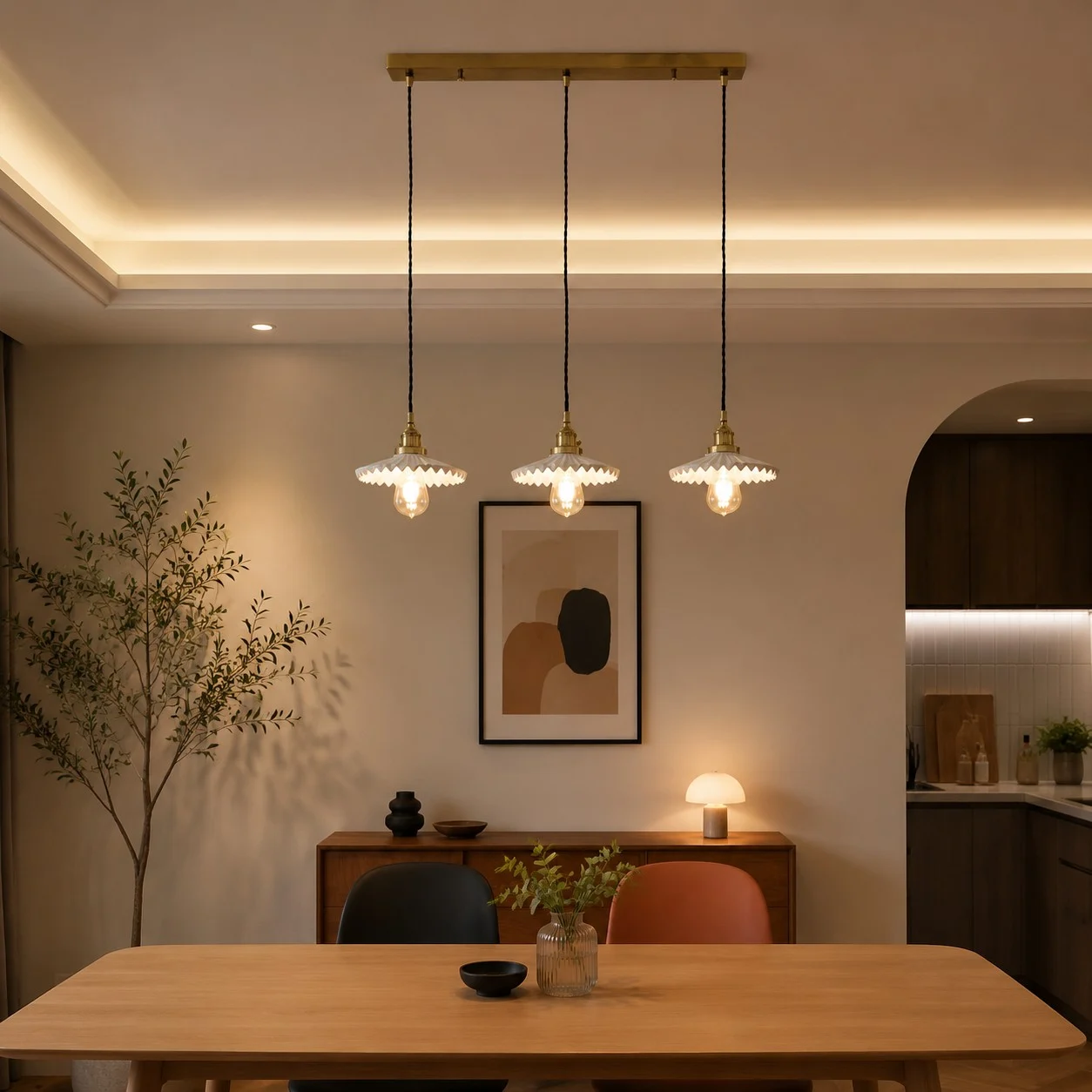 pleated ceramic pendant light 15