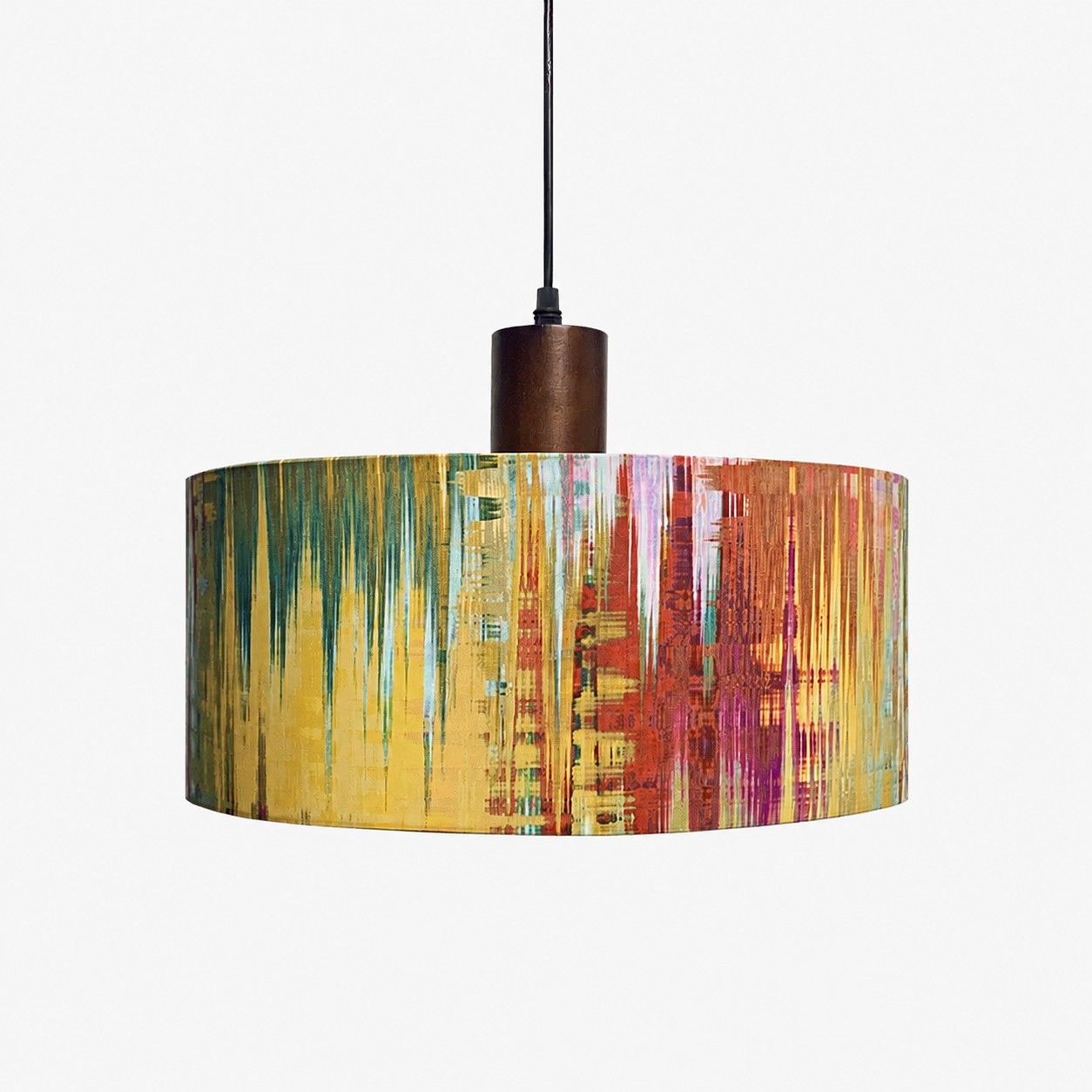 Fabric drum pendant light 30