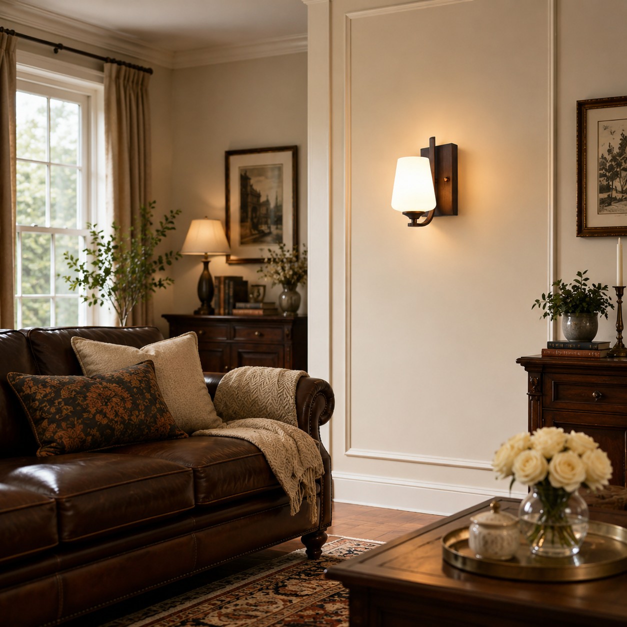 Wall sconce in living room