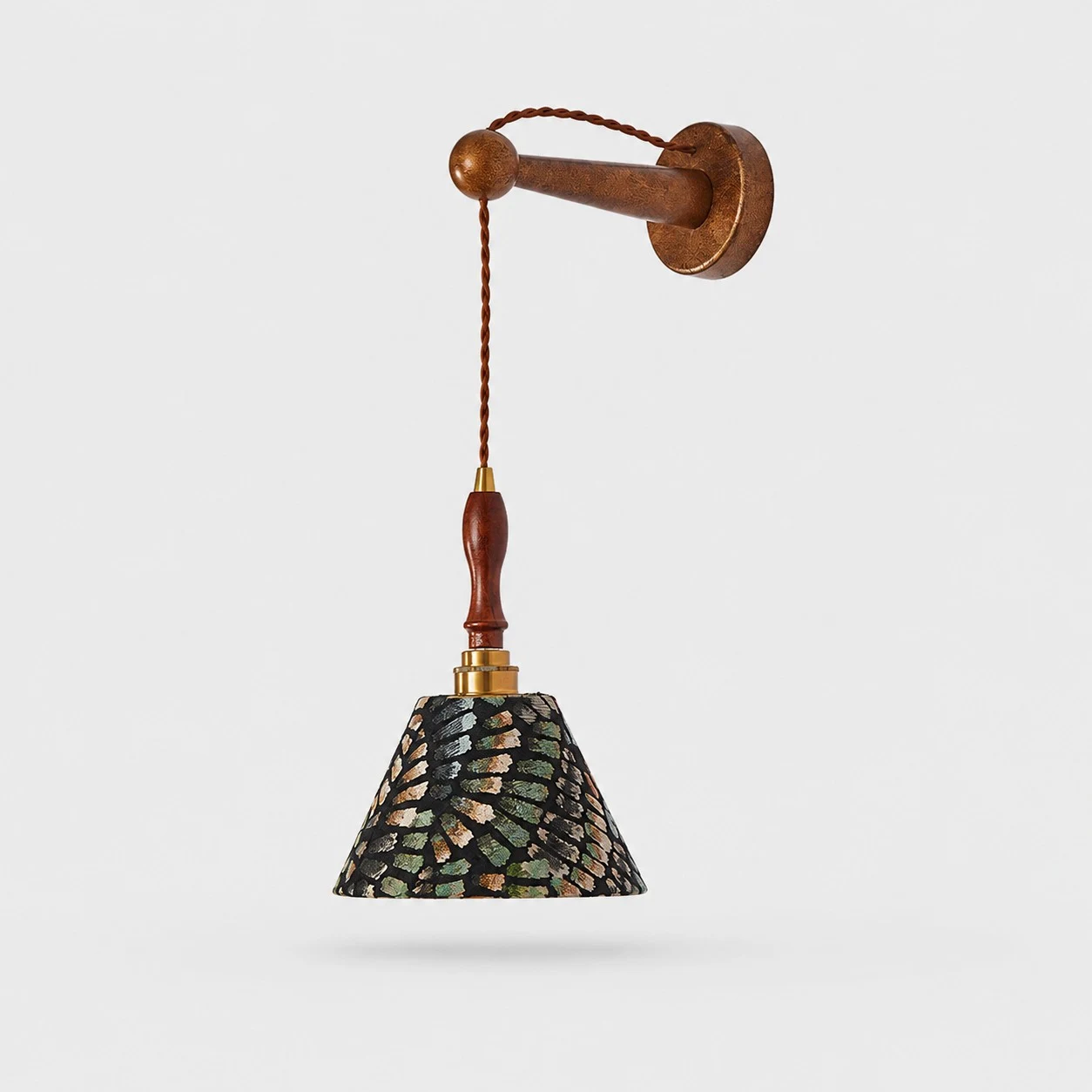 French vintage fabric wall sconce