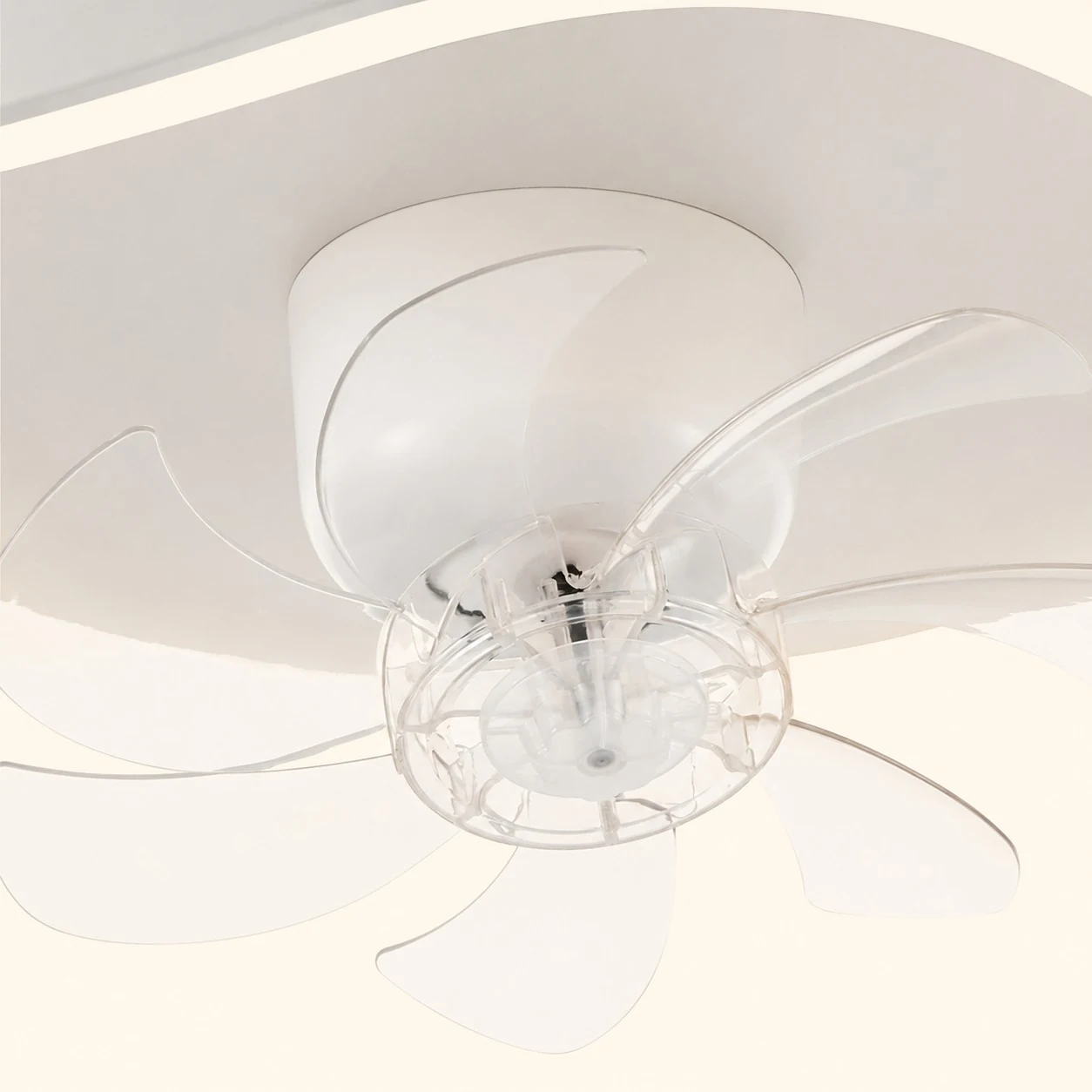 Ceiling-mounted fan light close-up