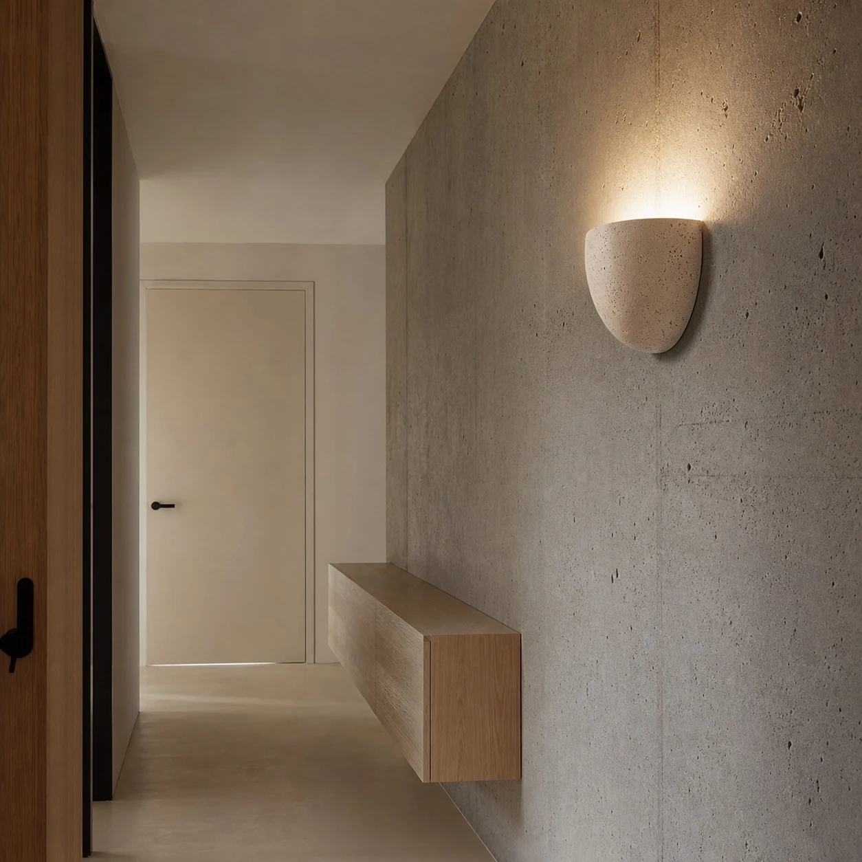 Off white wall sconce scene and detail image