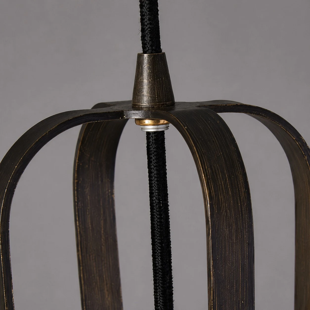 Pendant cord and upper frame connection detail