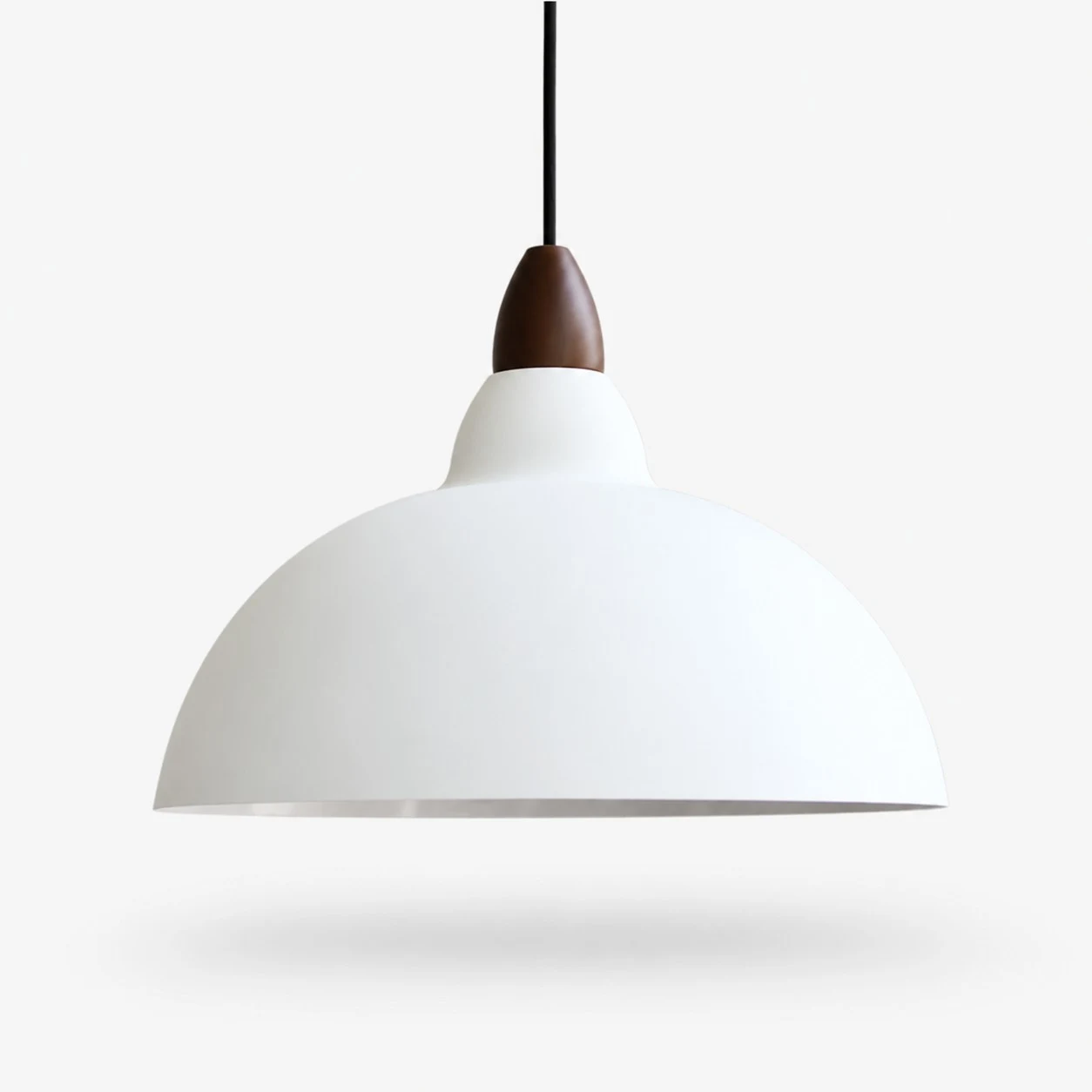 white 35 cm / 13.8 in pendant light on white background