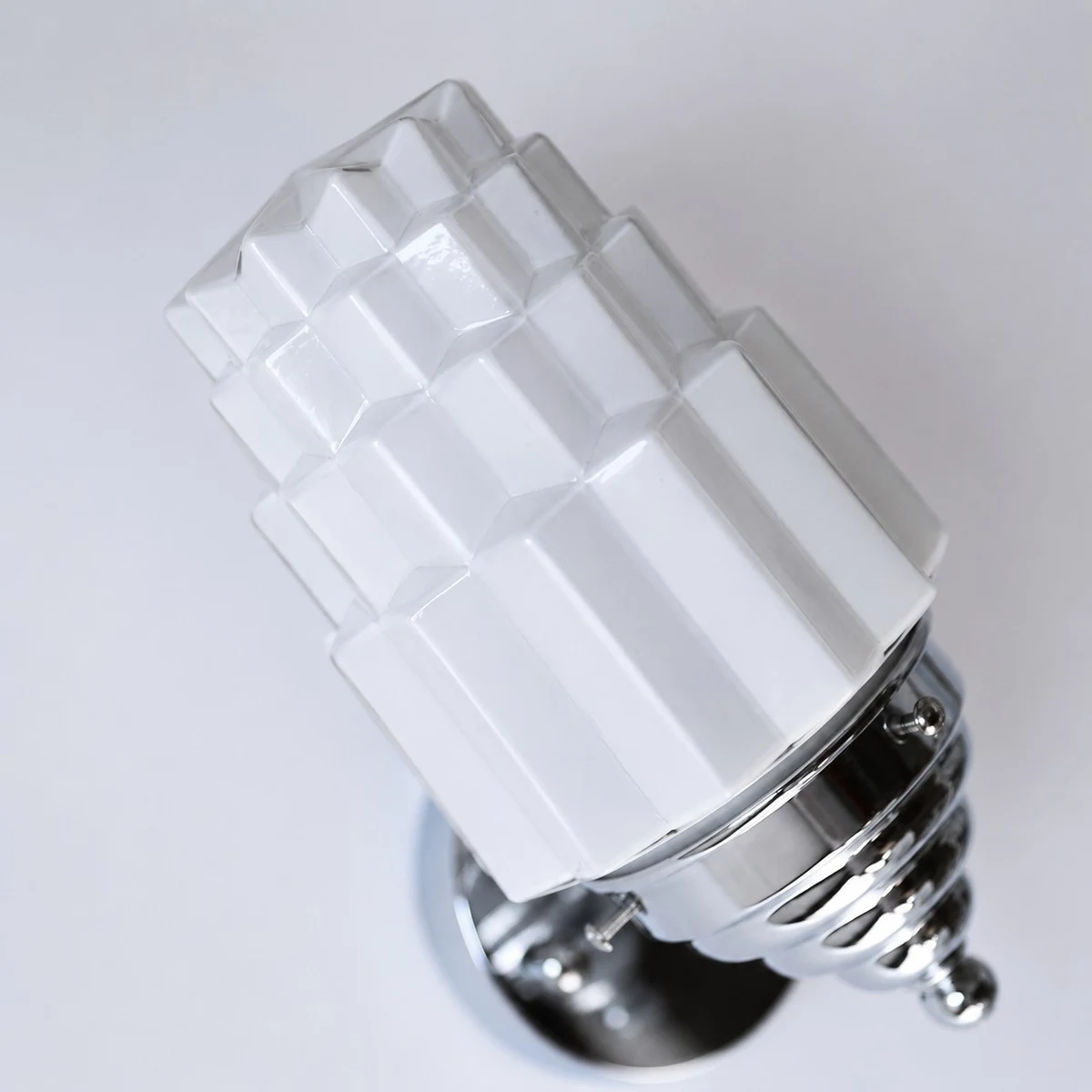 White stepped glass shade detail