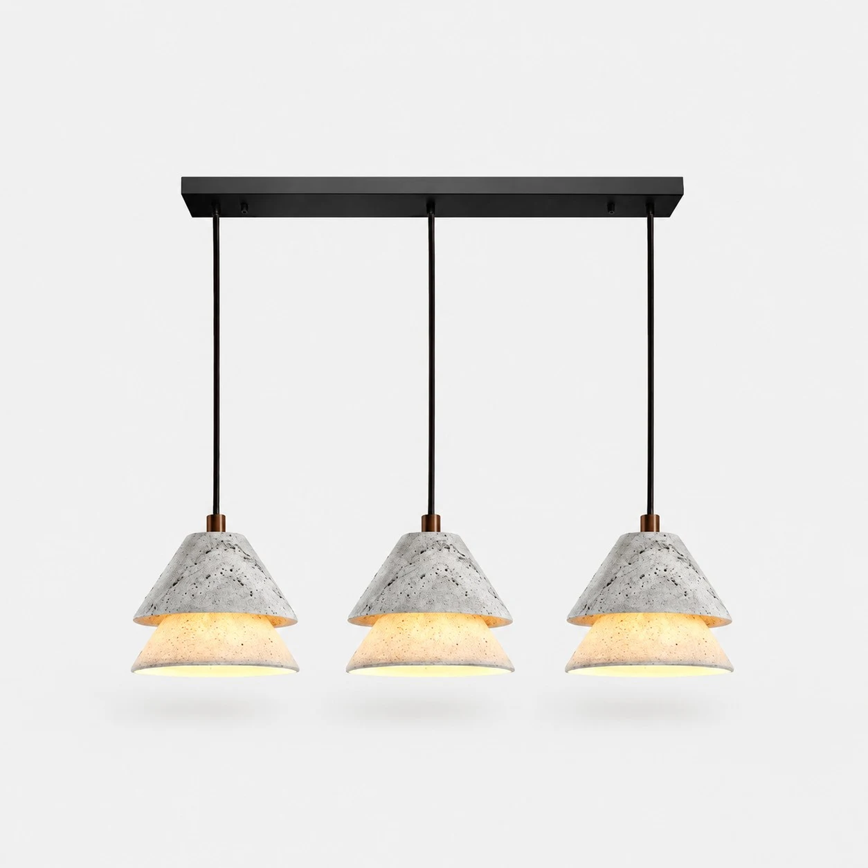 Grey Stone Pendant Light with Paper Diffuser