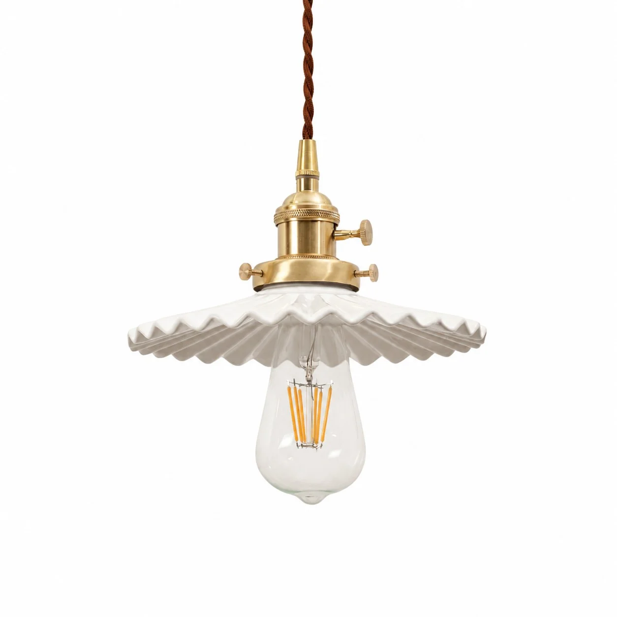 pleated ceramic pendant light 02