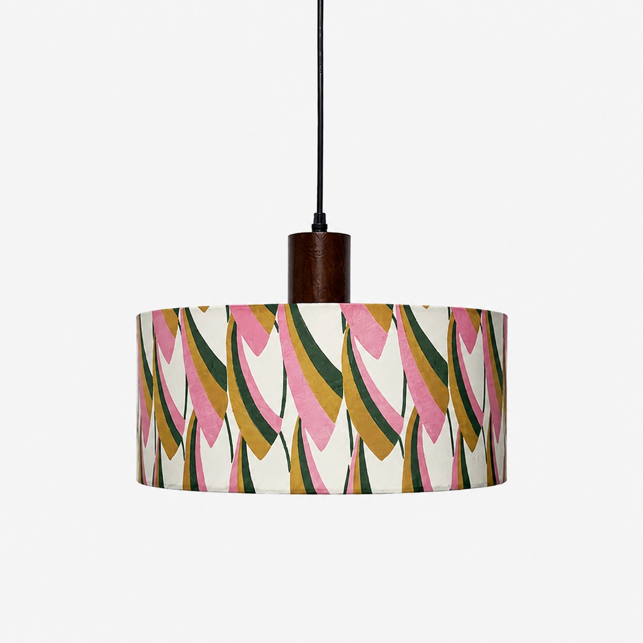 Pastel Wave large fabric drum pendant