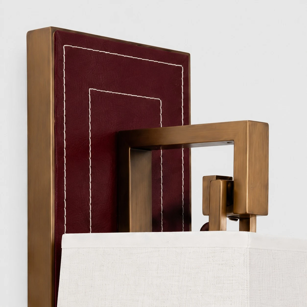 detail - wine red backplate and arm