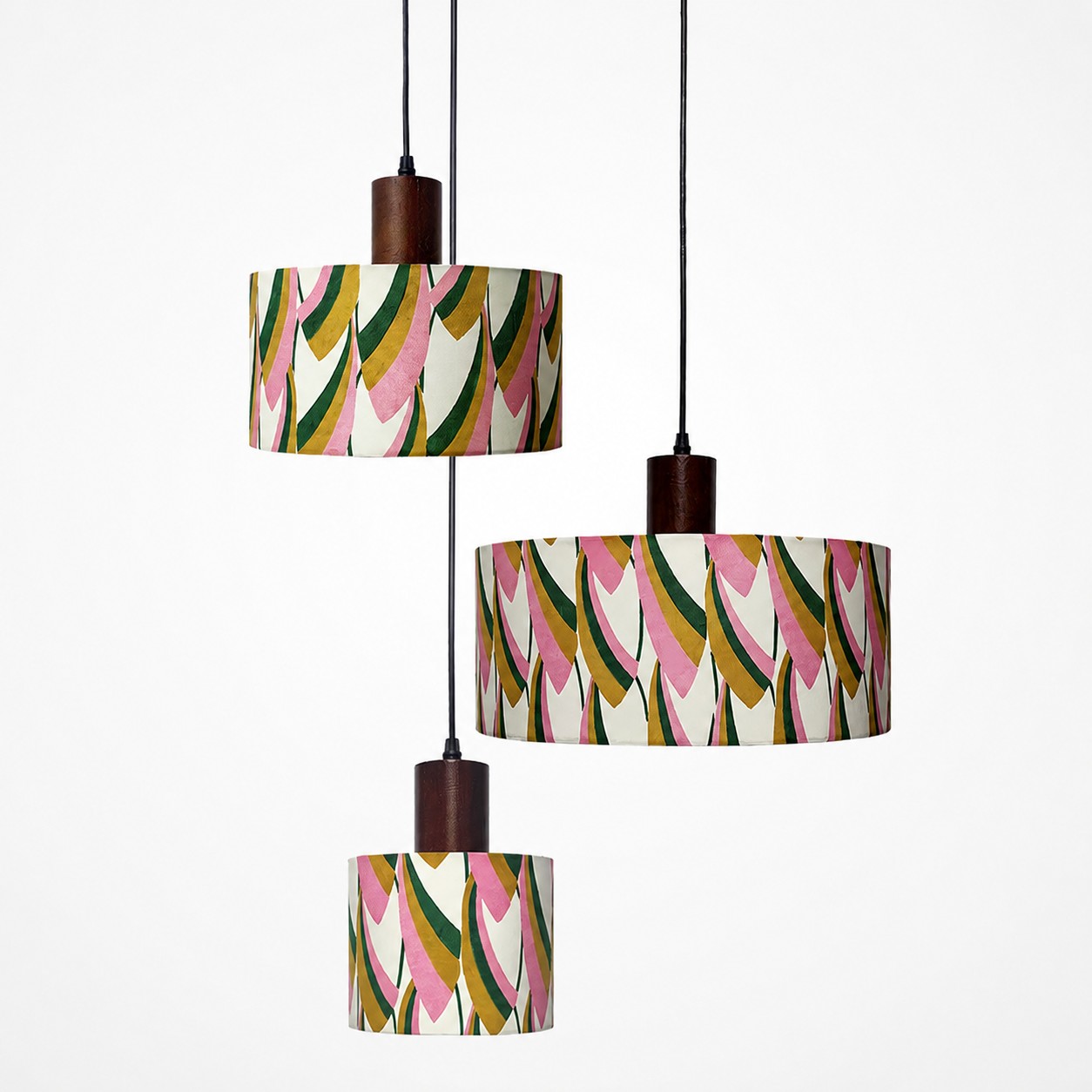 Fabric drum pendant light 09