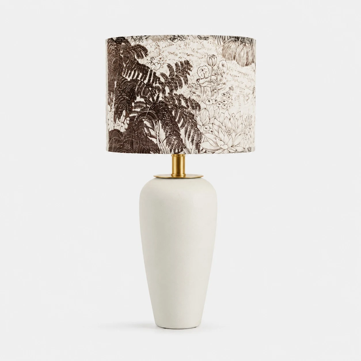 Ceramic table lamp with floral shade