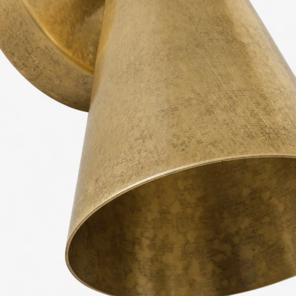 Brass shade rim and interior detail