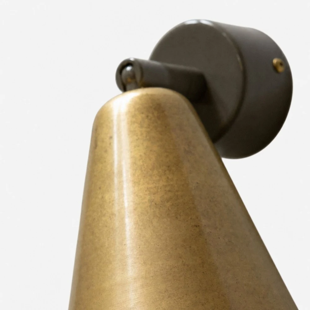Brass cone wall lamp side SKU view