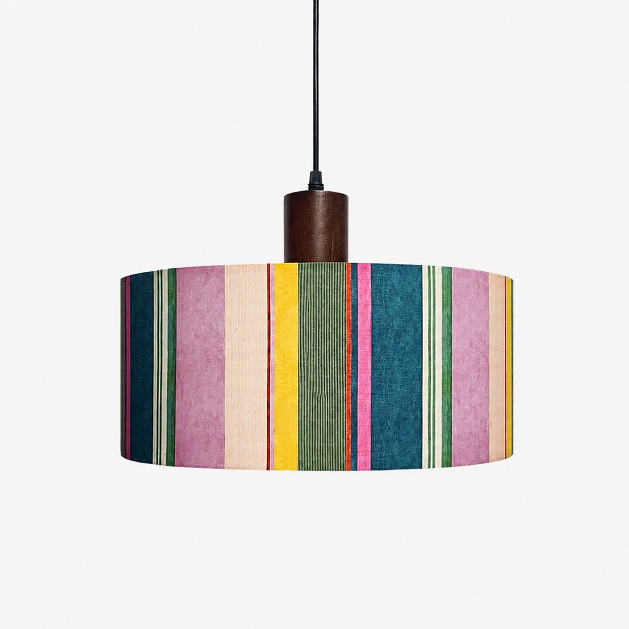 Fabric drum pendant light 17