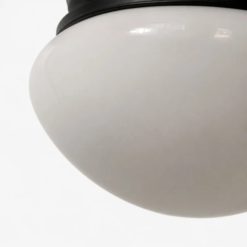 Close detail of smooth opal glass shade surface