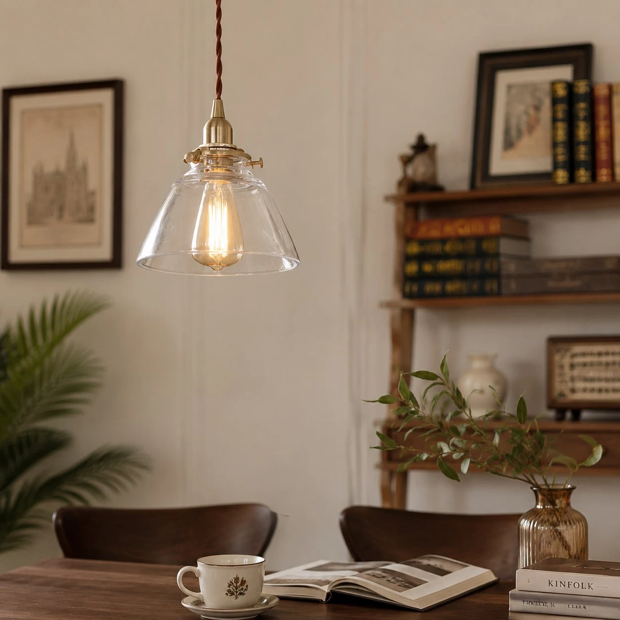 D112 brass glass pendant light SKU view
