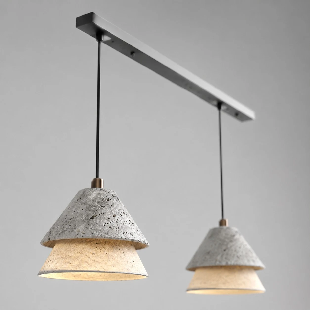 Grey Stone Pendant Light with Paper Diffuser