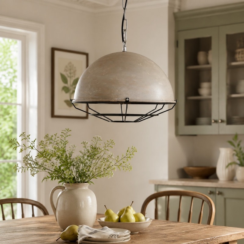 Dining/kitchen installation scene for aged finish