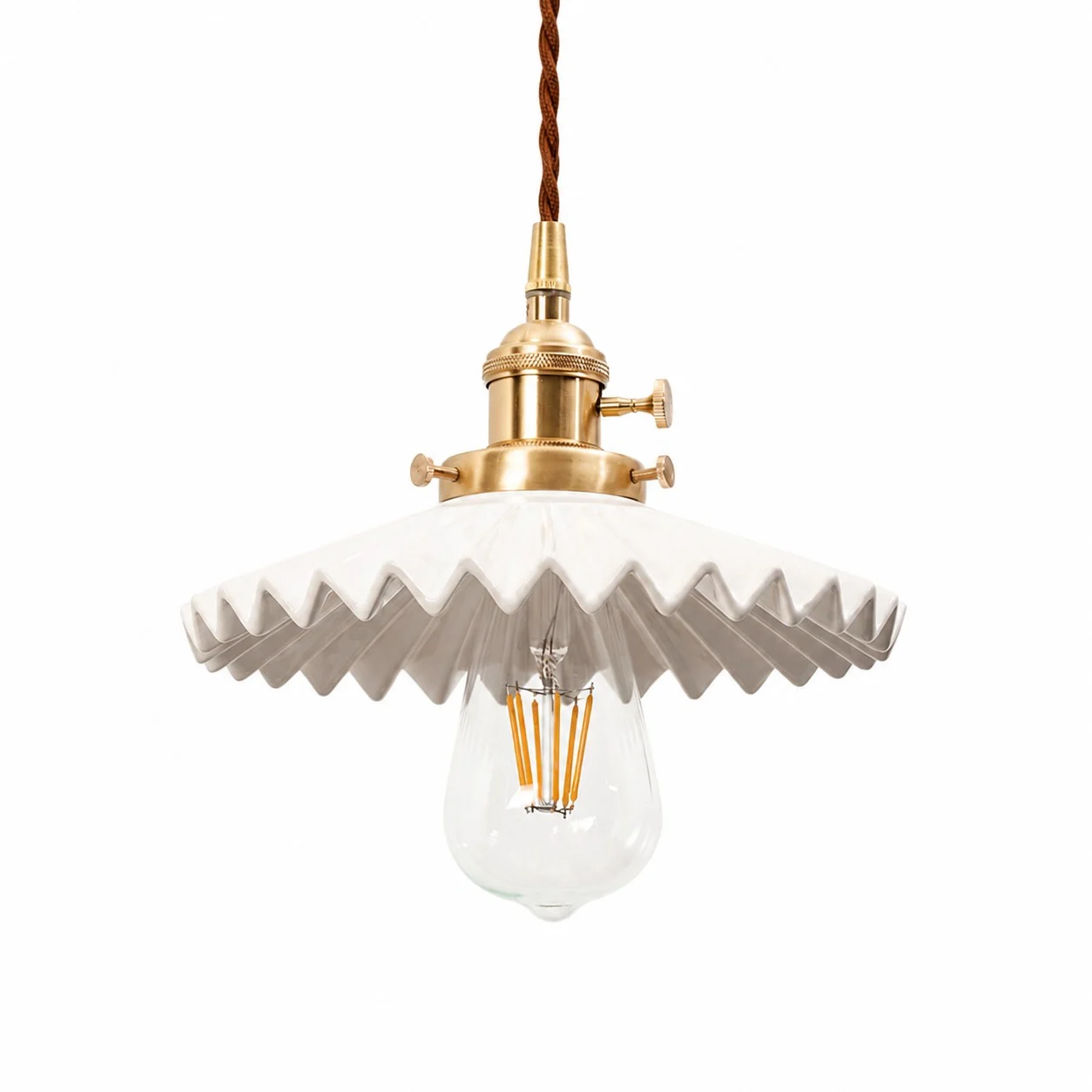 pleated ceramic pendant light 01