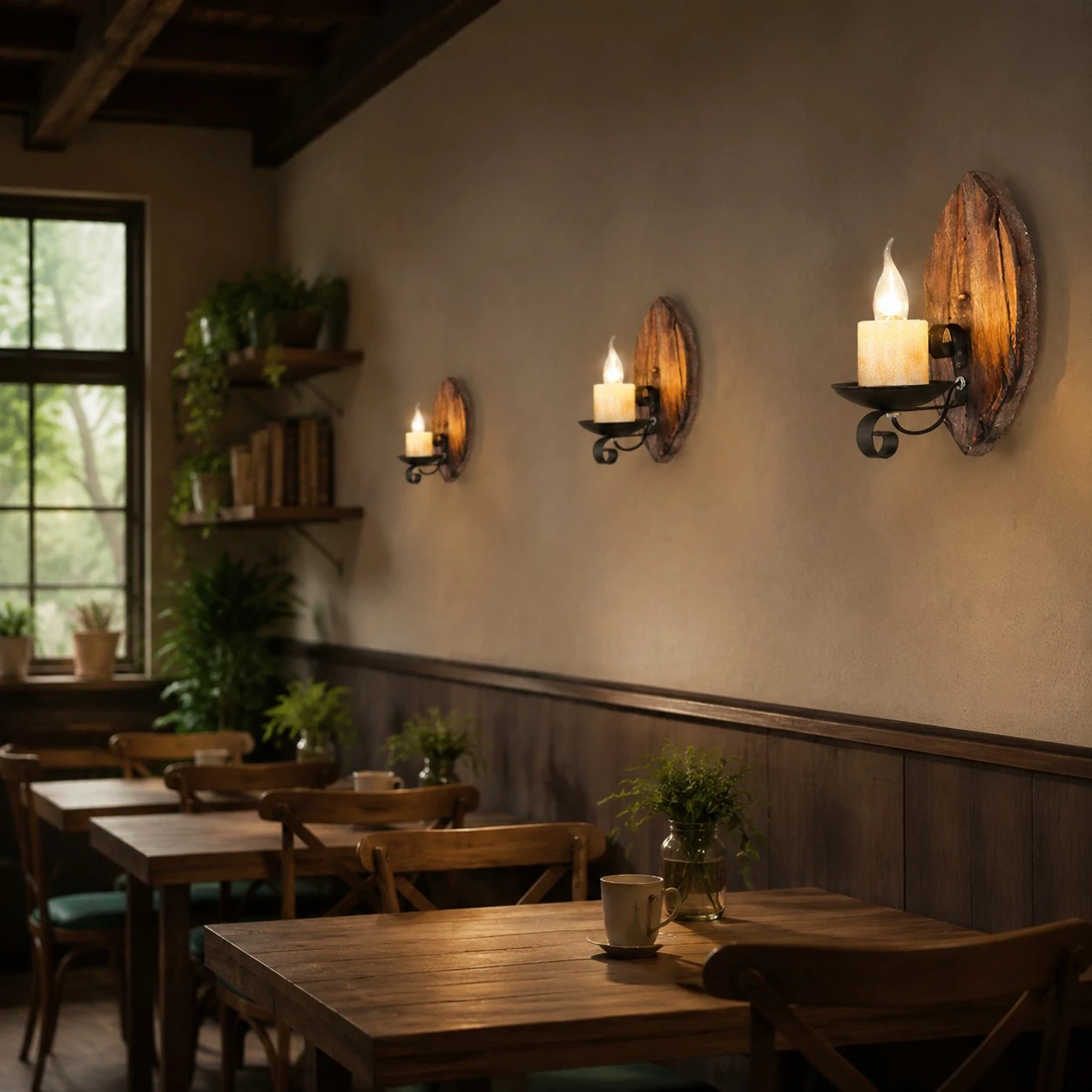 Rustic Dining Room Wall Lighting Scene