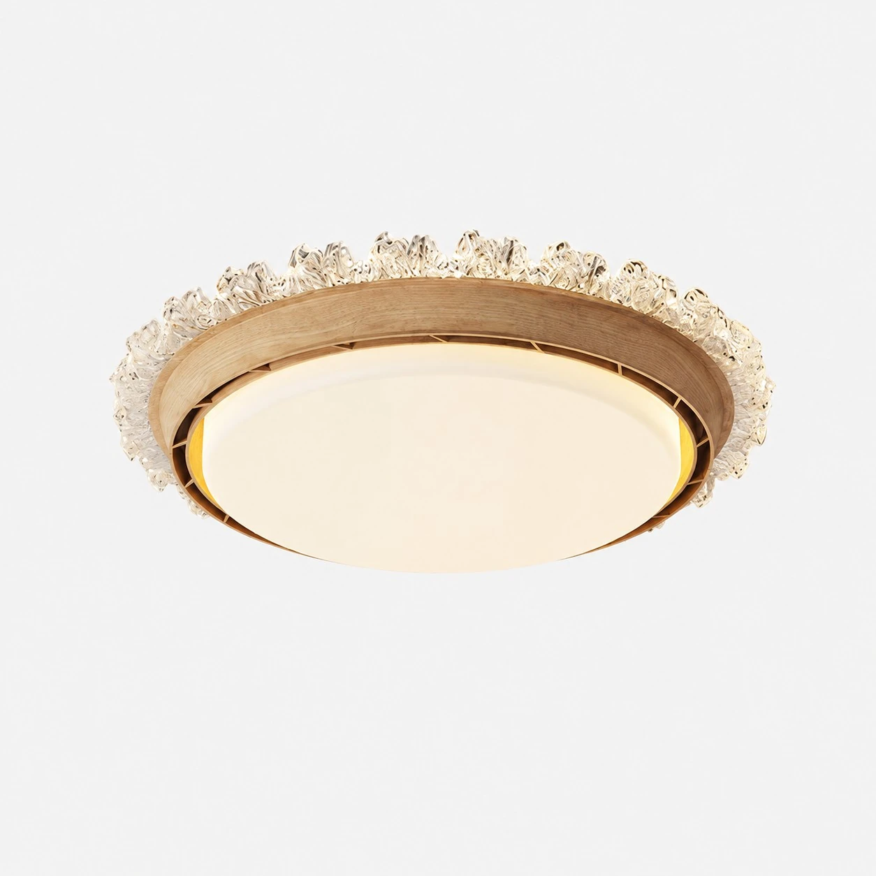 Crystal gold flush mount ceiling fan light