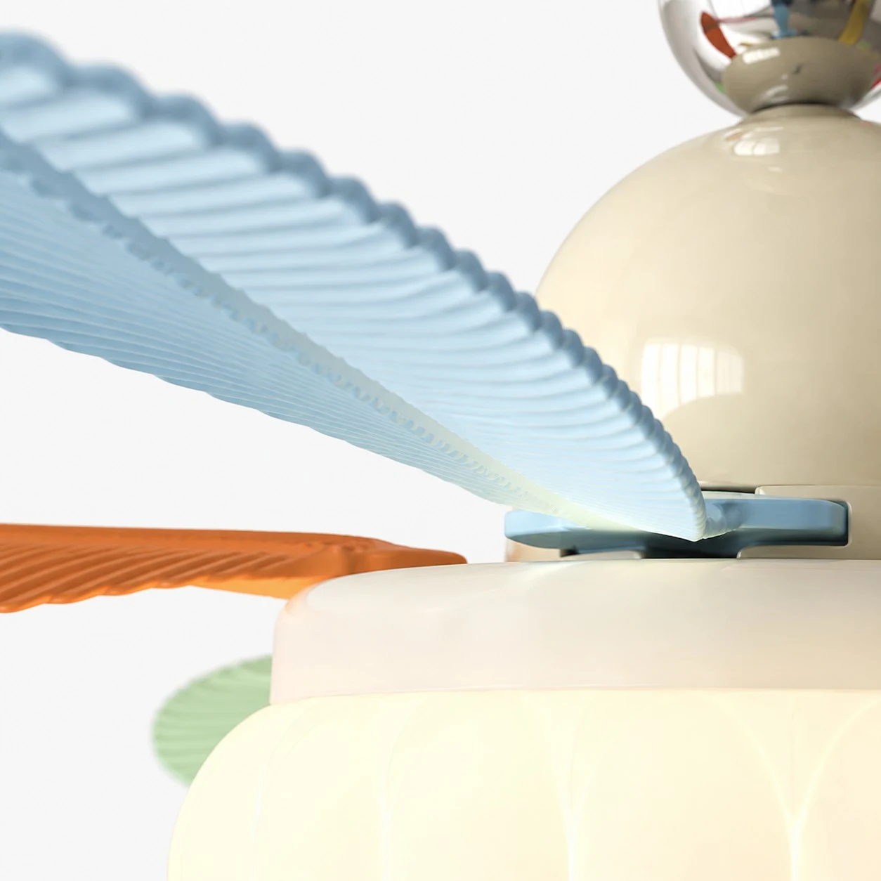 Blue blade mounting detail