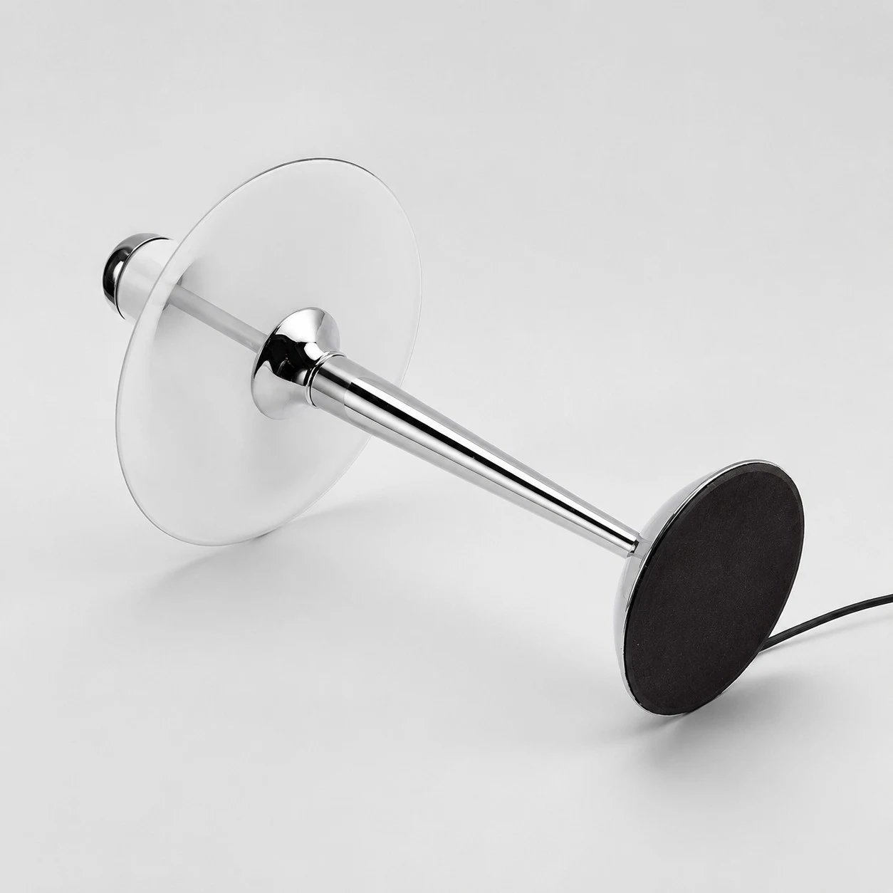 Chrome base and shade underside detail