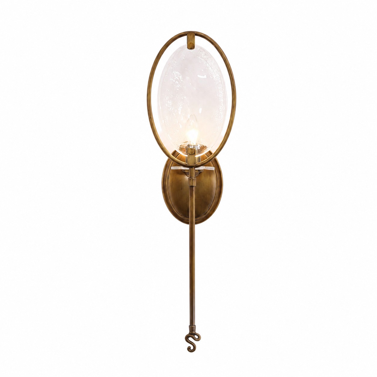 Oval Glass Wall Sconce With Pull Chain